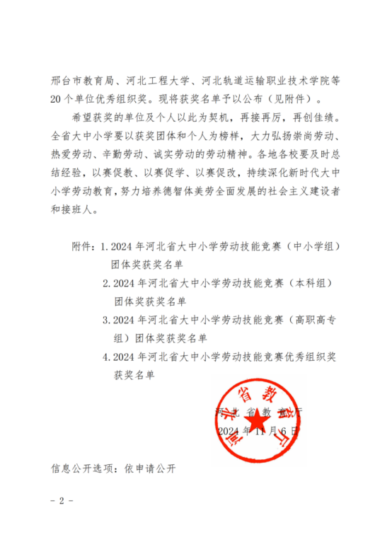 喜报 |bwin必赢官网代表团在2024年河北省大中小劳动技能大赛中斩获佳绩